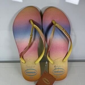Havaianas Women's Flip Flops Thong Sandals Sunset Ombre Size 9/10 EU 41/42
